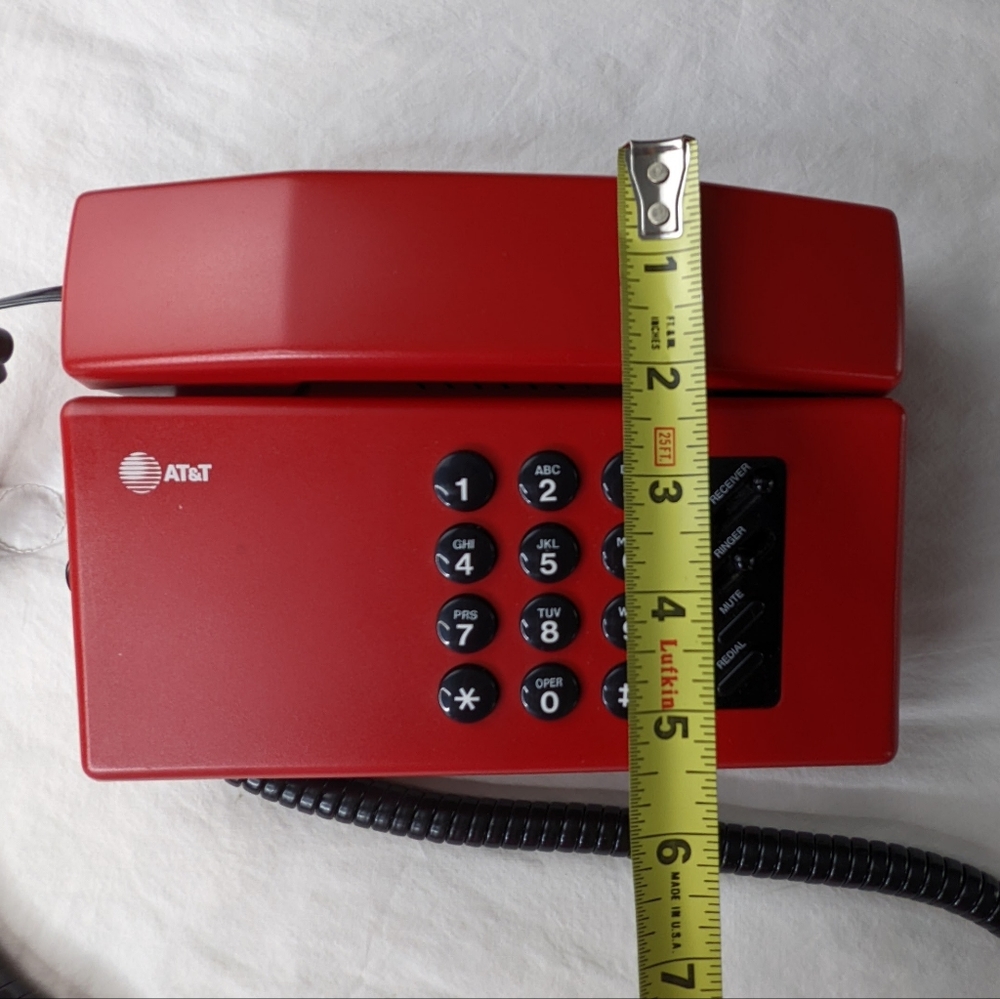AT&T Exeter Vintage 1990's corded landline telephone desktop table red - Picture 14 of 16